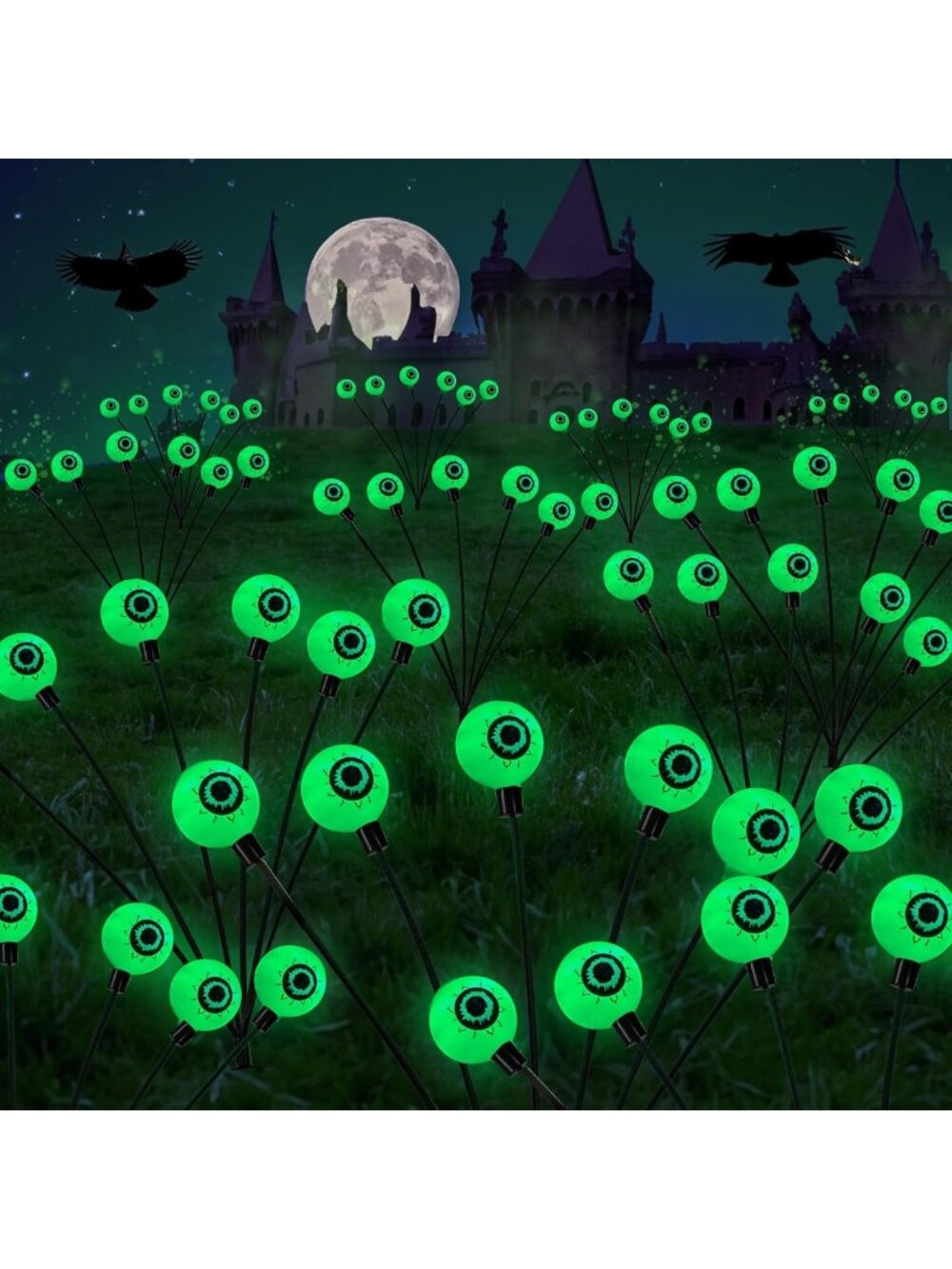 Spooky Solar Eyeball Pathway Lights - 6 Pack 36LED Waterproof Halloween Decor
